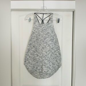 Lululemon Athletica Gray and White Built-In Bra Tank Top